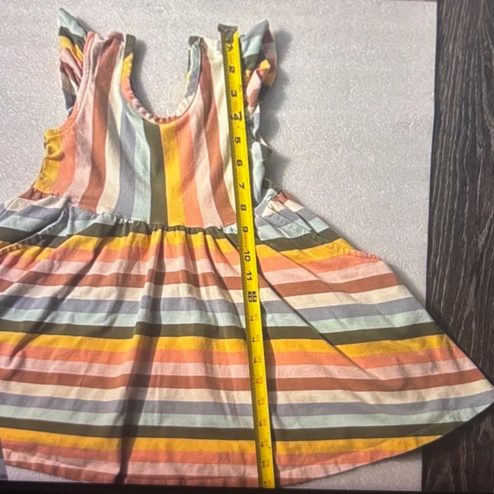 Hannah Andersson Super Soft Multi-Color Stripe Skater Dress 4 RainbowBright Twee - Picture 6 of 7